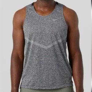 Nike Men's Dri-FIT Rise 365 Running Tank Top Sz Medium Grey Breathable Dri Fit